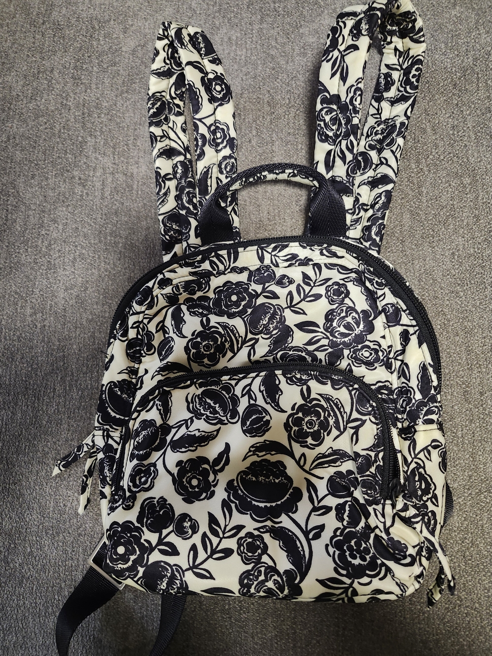 Vera Bradley Black & White Floral Mini Backpack - Picture 1 of 5